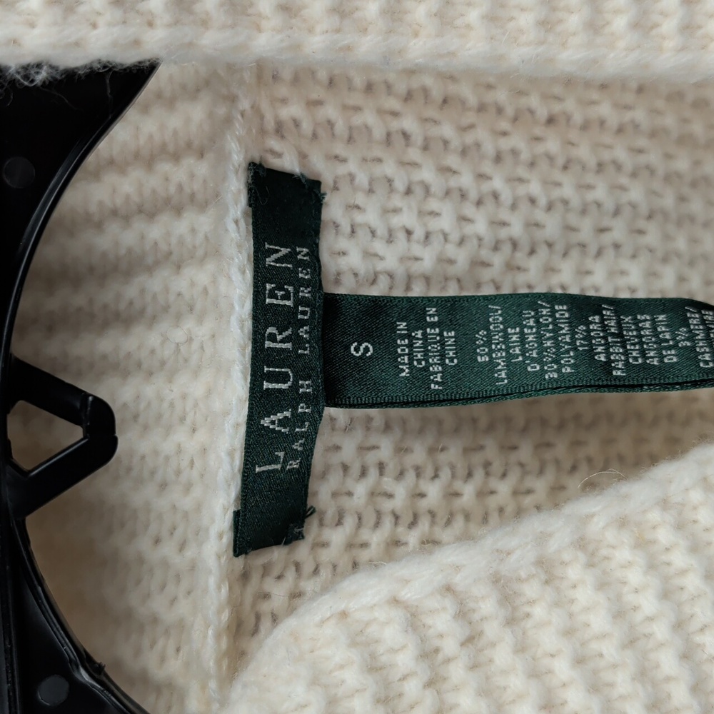 Lauren Ralph Lauren Cream Cardigan Sweater Small New Nwt - Picture 4 of 7